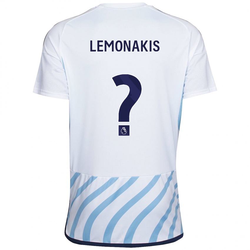 Niño Camiseta Georgios Lemonakis #0 Blanco Azul 2ª Equipación 2023/24 La Camisa Argentina