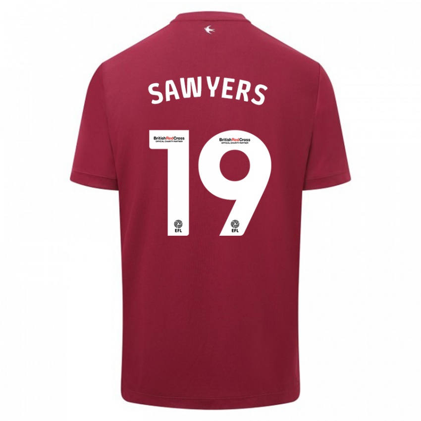 Niño Camiseta Romaine Sawyers #19 Rojo 2ª Equipación 2023/24 La Camisa Argentina