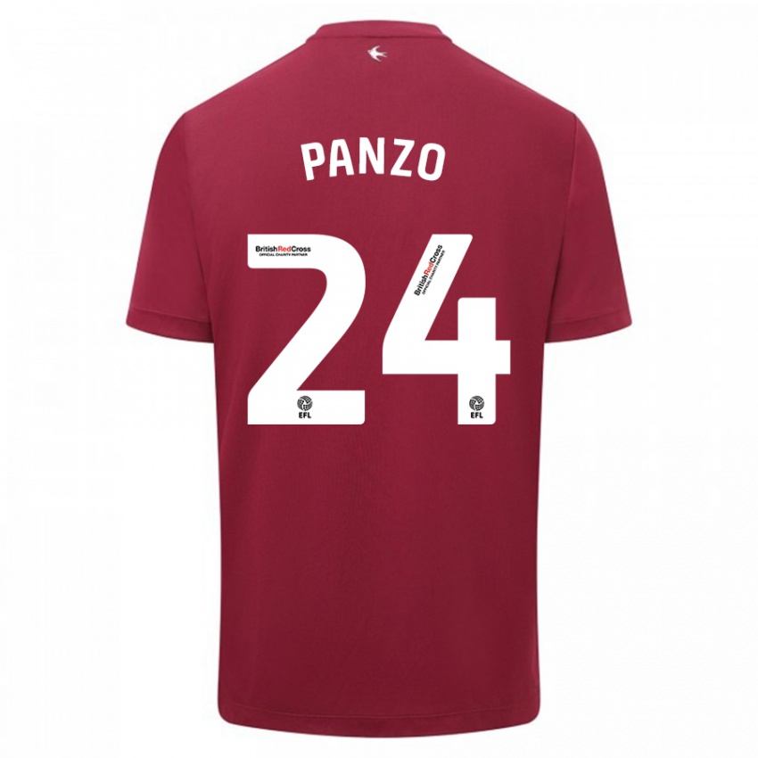 Niño Camiseta Jonathan Panzo #24 Rojo 2ª Equipación 2023/24 La Camisa Argentina