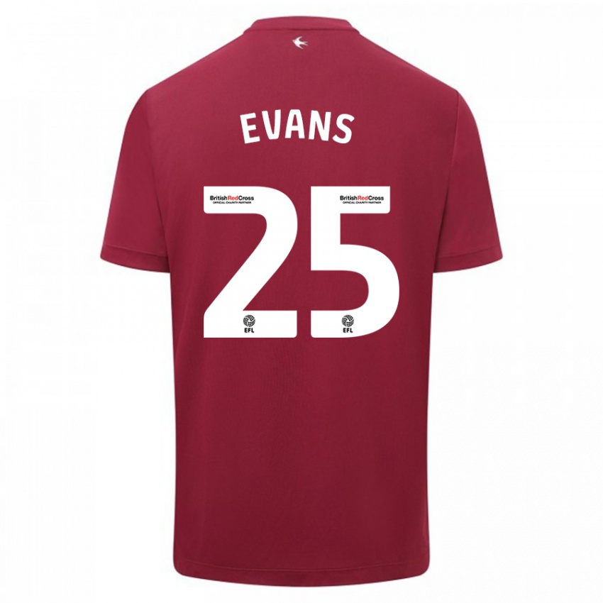 Niño Camiseta Kieron Evans #25 Rojo 2ª Equipación 2023/24 La Camisa Argentina