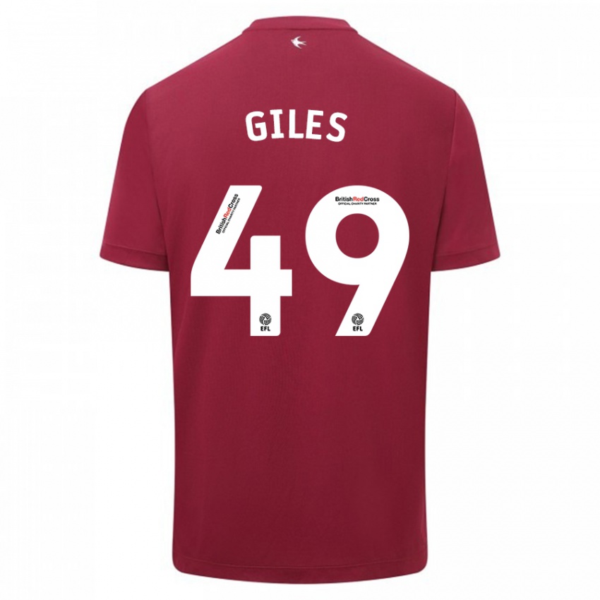 Niño Camiseta Luey Giles #49 Rojo 2ª Equipación 2023/24 La Camisa Argentina