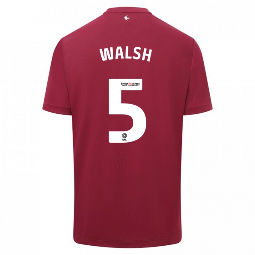 Niño Camiseta Siobhan Walsh #5 Rojo 2ª Equipación 2023/24 La Camisa Argentina