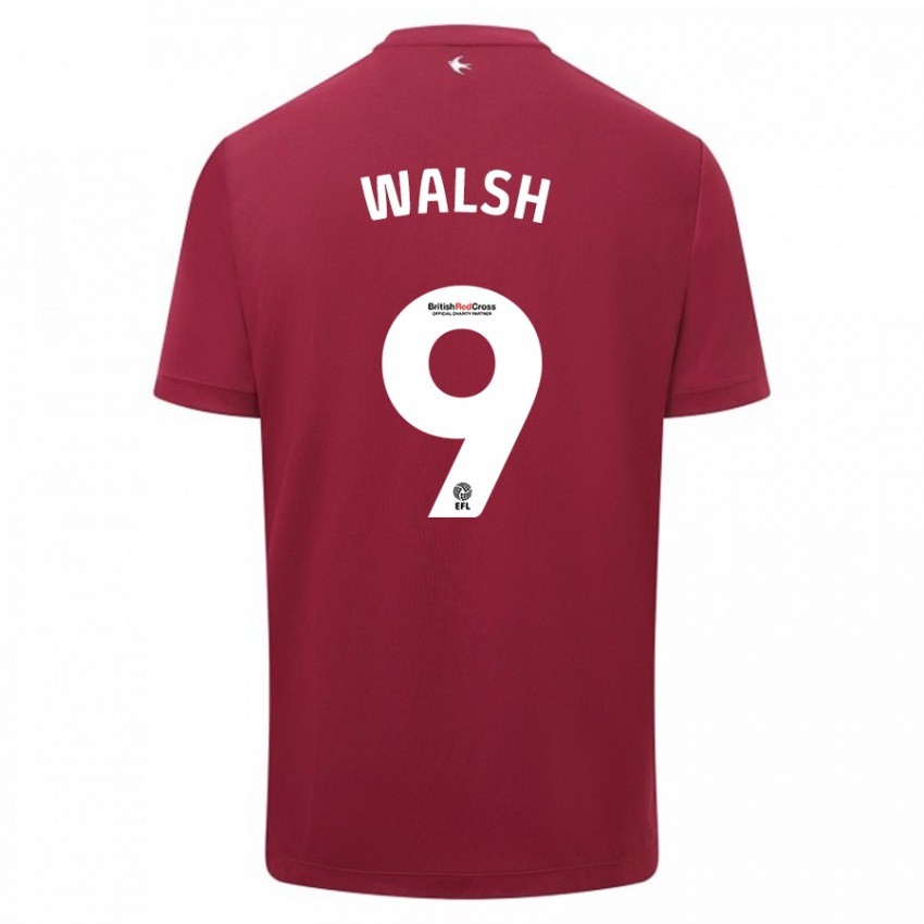 Niño Camiseta Catherine Walsh #9 Rojo 2ª Equipación 2023/24 La Camisa Argentina