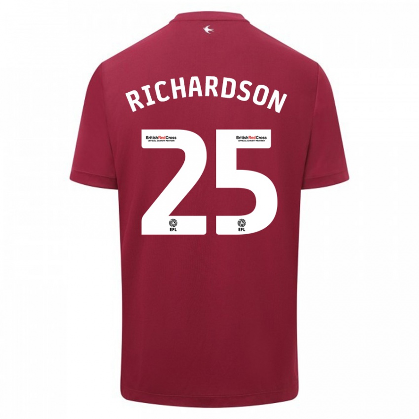 Niño Camiseta Tija Richardson #25 Rojo 2ª Equipación 2023/24 La Camisa Argentina