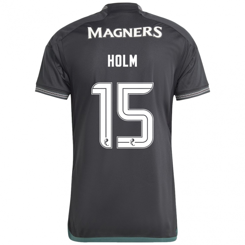 Niño Camiseta Odin Thiago Holm #15 Negro 2ª Equipación 2023/24 La Camisa Argentina