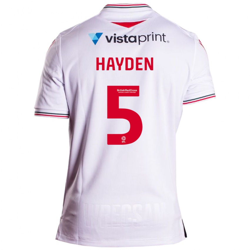 Niño Camiseta Aaron Hayden #5 Blanco 2ª Equipación 2023/24 La Camisa Argentina