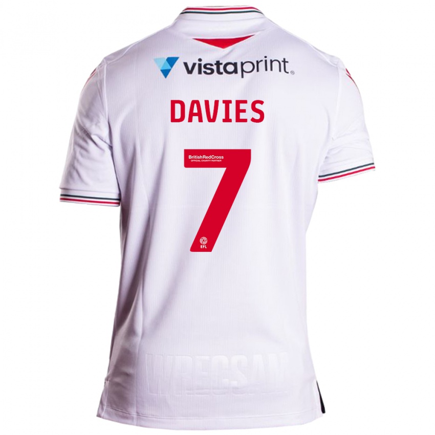 Niño Camiseta Jordan Davies #7 Blanco 2ª Equipación 2023/24 La Camisa Argentina