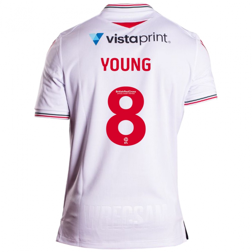 Niño Camiseta Luke Young #8 Blanco 2ª Equipación 2023/24 La Camisa Argentina