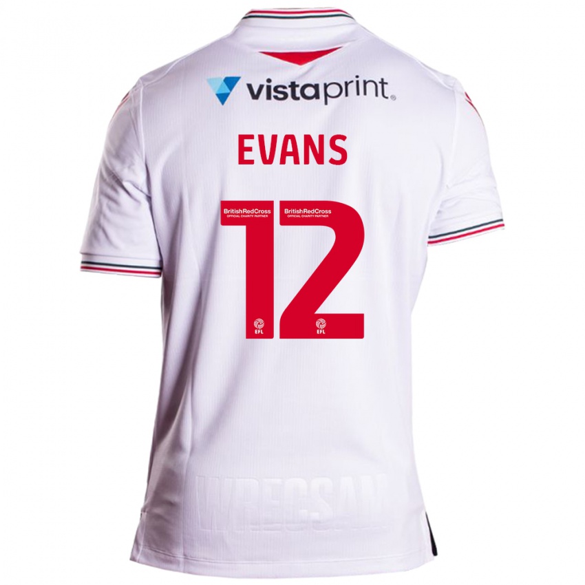 Niño Camiseta George Evans #12 Blanco 2ª Equipación 2023/24 La Camisa Argentina