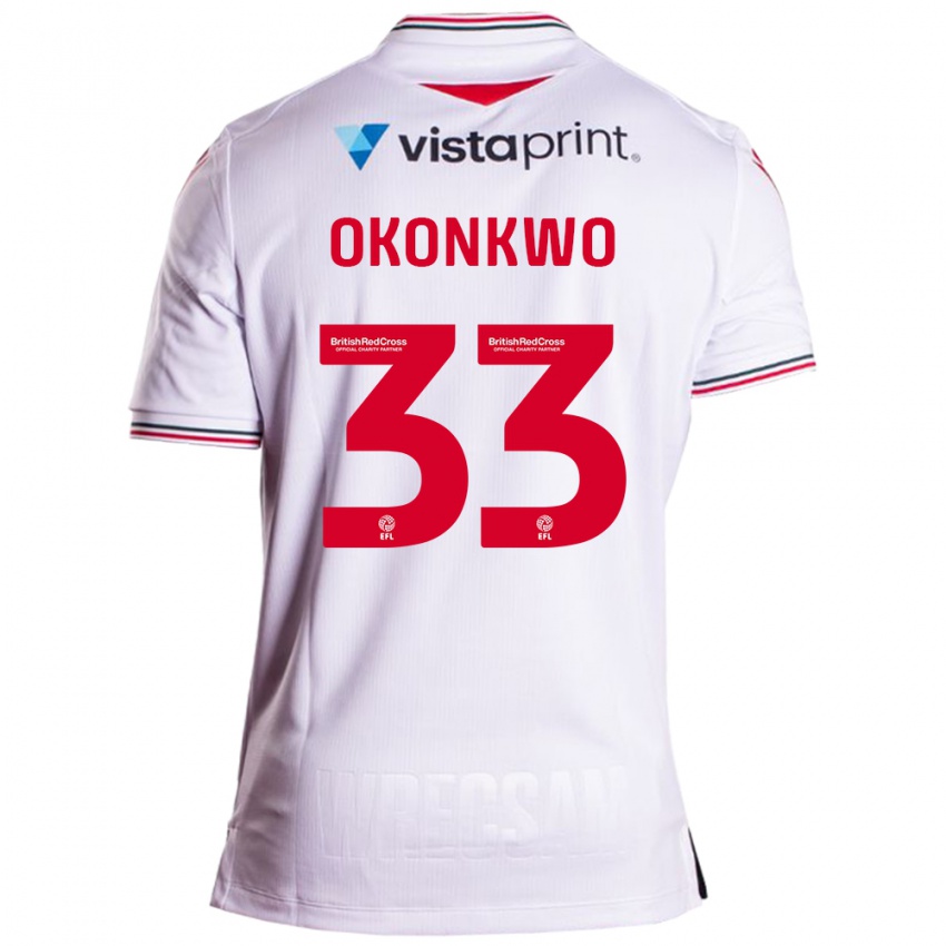 Niño Camiseta Arthur Okonkwo #33 Blanco 2ª Equipación 2023/24 La Camisa Argentina