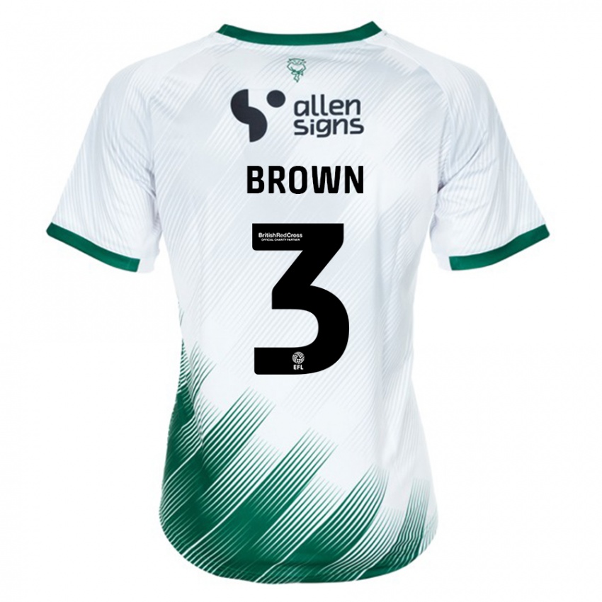 Niño Camiseta Jaden Brown #3 Blanco 2ª Equipación 2023/24 La Camisa Argentina