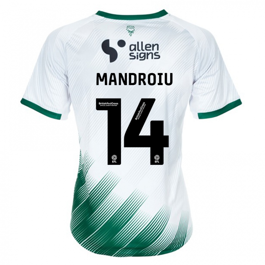 Niño Camiseta Daniel Mandroiu #14 Blanco 2ª Equipación 2023/24 La Camisa Argentina