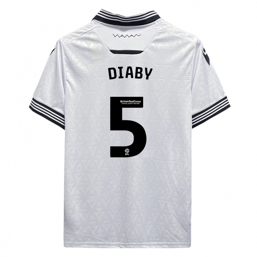 Niño Camiseta Bambo Diaby #5 Blanco 2ª Equipación 2023/24 La Camisa Argentina