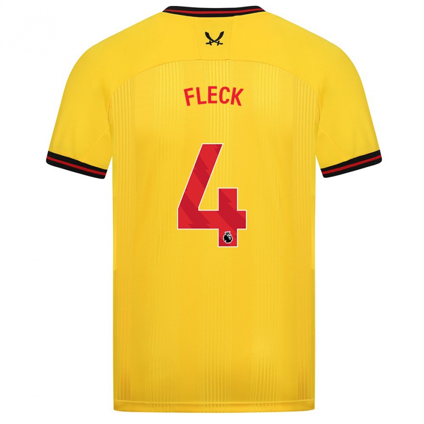 Niño Camiseta John Fleck #4 Amarillo 2ª Equipación 2023/24 La Camisa Argentina