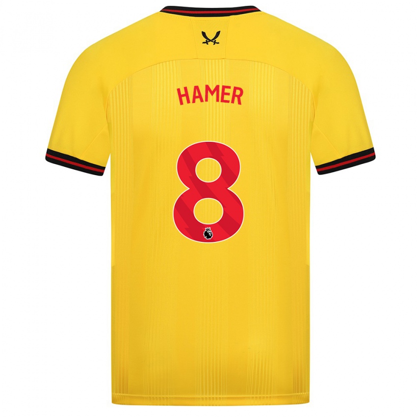 Niño Camiseta Gustavo Hamer #8 Amarillo 2ª Equipación 2023/24 La Camisa Argentina