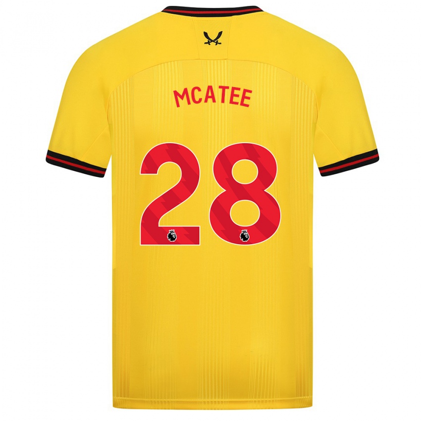 Niño Camiseta James Mcatee #28 Amarillo 2ª Equipación 2023/24 La Camisa Argentina