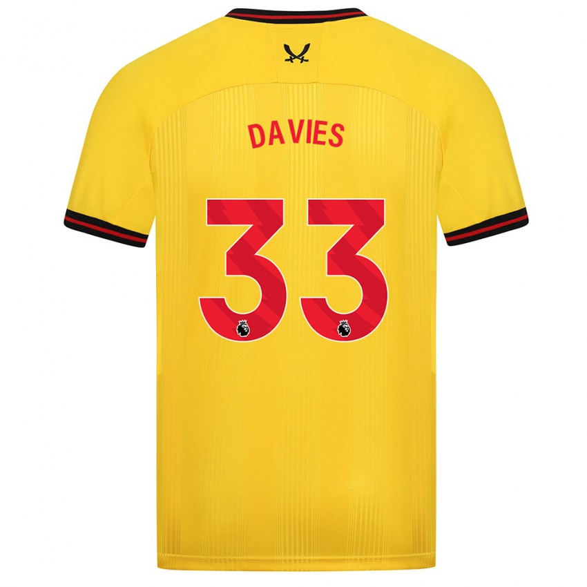 Niño Camiseta Bethan Davies #33 Amarillo 2ª Equipación 2023/24 La Camisa Argentina