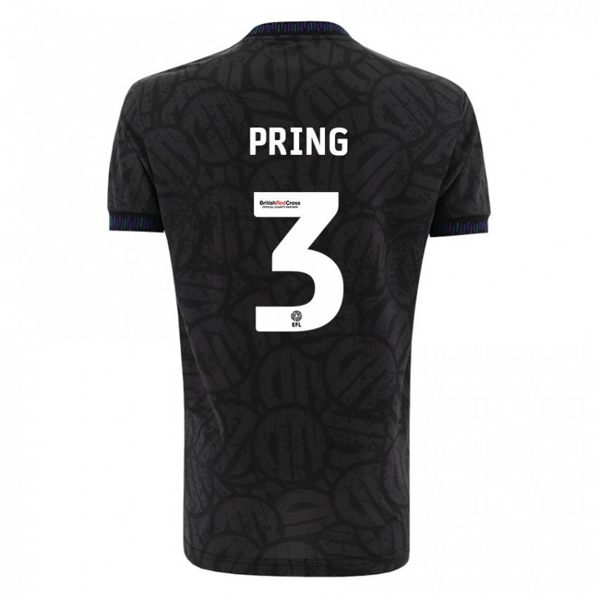 Niño Camiseta Cameron Pring #3 Negro 2ª Equipación 2023/24 La Camisa Argentina