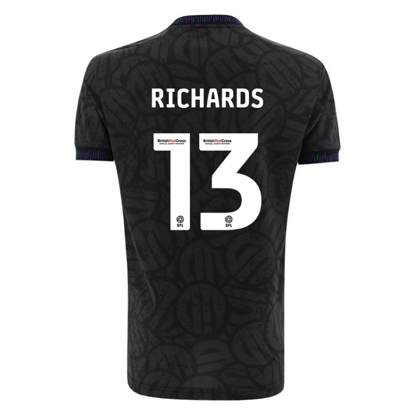 Niño Camiseta Harvey Wiles-Richards #13 Negro 2ª Equipación 2023/24 La Camisa Argentina