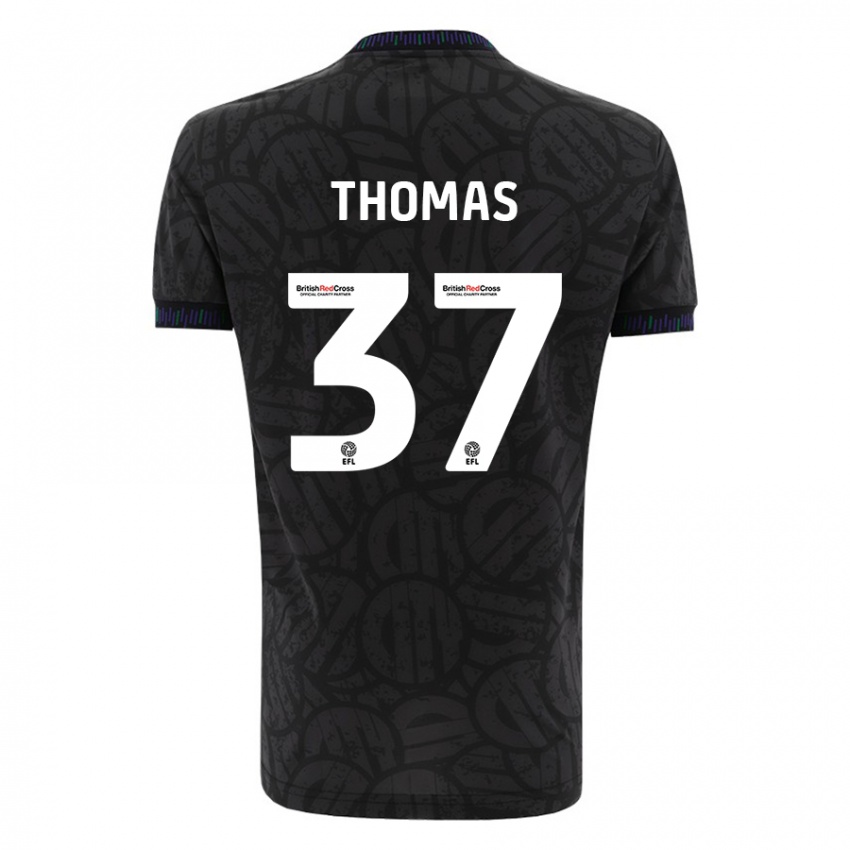 Niño Camiseta Olly Thomas #37 Negro 2ª Equipación 2023/24 La Camisa Argentina