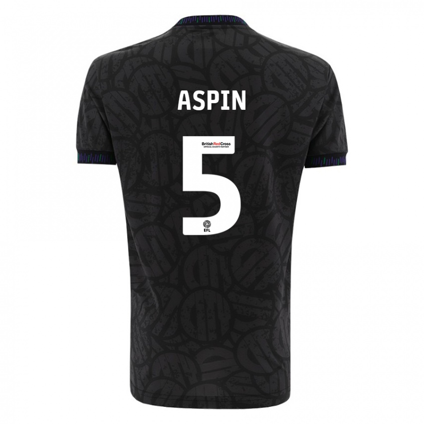 Niño Camiseta Brooke Aspin #5 Negro 2ª Equipación 2023/24 La Camisa Argentina