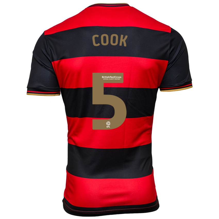 Niño Camiseta Steve Cook #5 Negro Rojo 2ª Equipación 2023/24 La Camisa Argentina