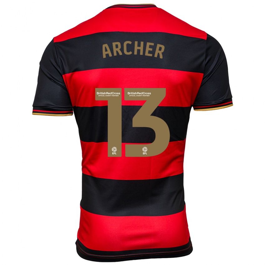 Niño Camiseta Jordan Archer #13 Negro Rojo 2ª Equipación 2023/24 La Camisa Argentina