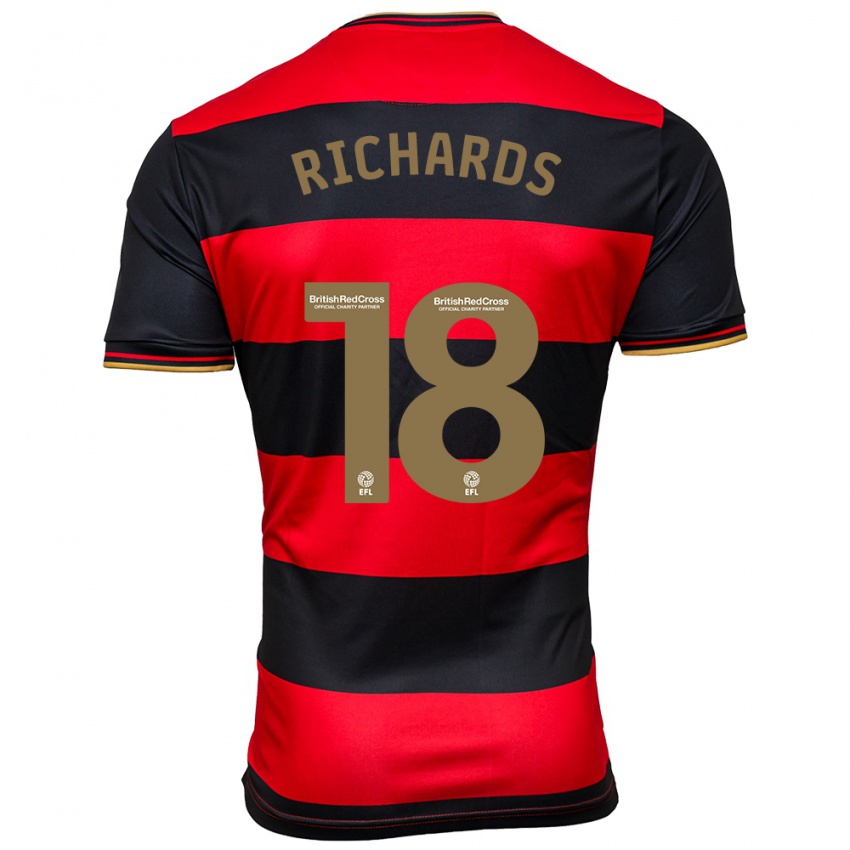 Niño Camiseta Taylor Richards #18 Negro Rojo 2ª Equipación 2023/24 La Camisa Argentina