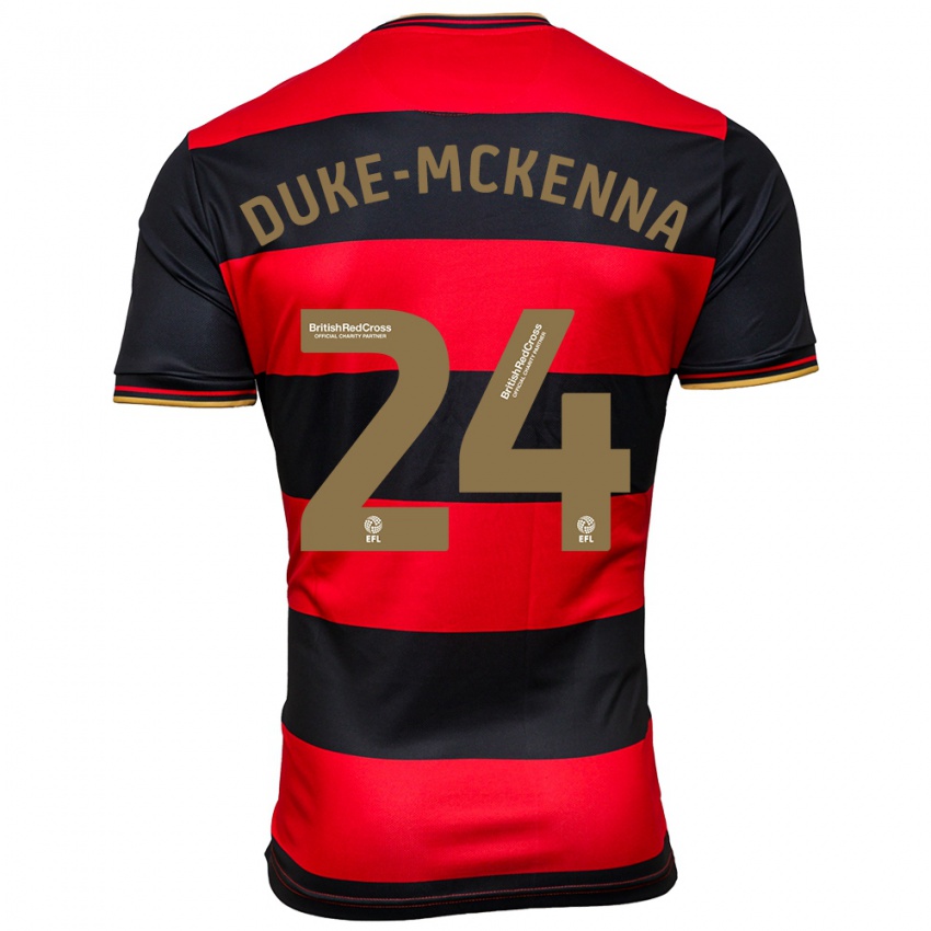 Niño Camiseta Stephen Duke-Mckenna #24 Negro Rojo 2ª Equipación 2023/24 La Camisa Argentina