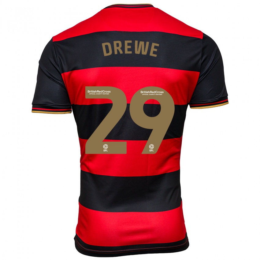 Niño Camiseta Aaron Drewe #29 Negro Rojo 2ª Equipación 2023/24 La Camisa Argentina