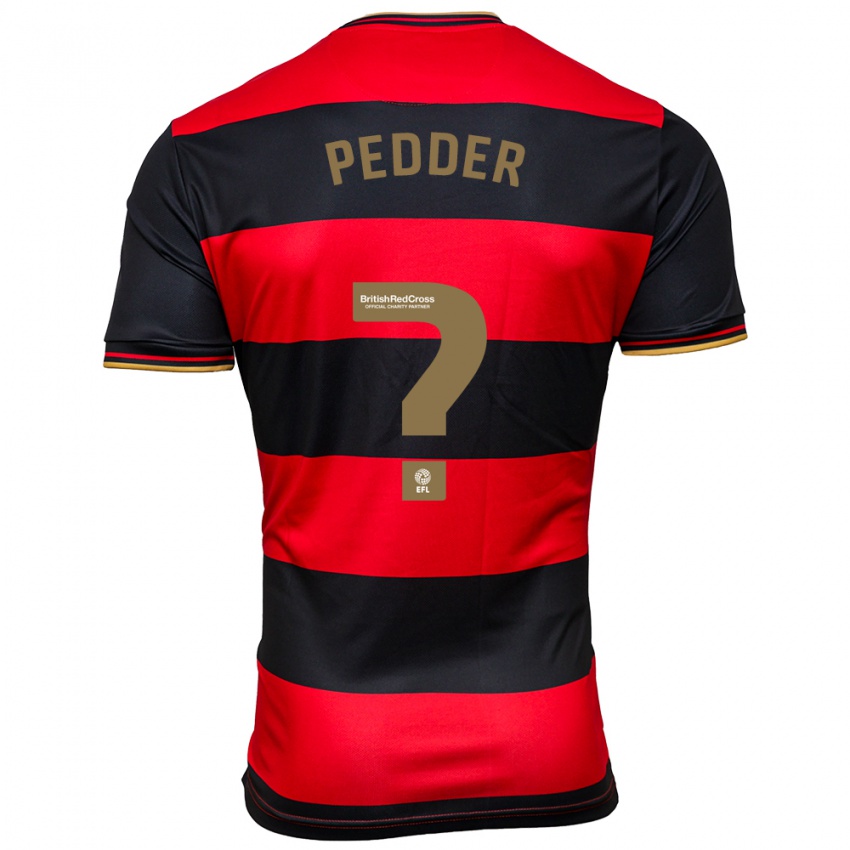 Niño Camiseta Rafferty Pedder #0 Negro Rojo 2ª Equipación 2023/24 La Camisa Argentina