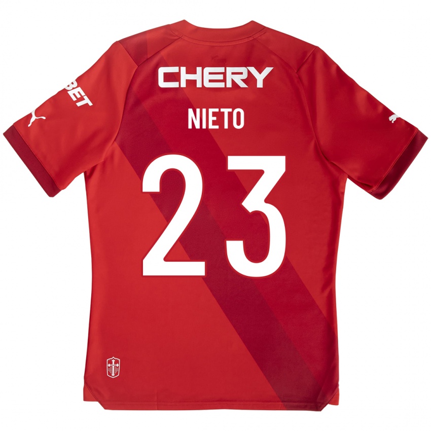 Niño Camiseta Byron Nieto #23 Rojo 2ª Equipación 2023/24 La Camisa Argentina