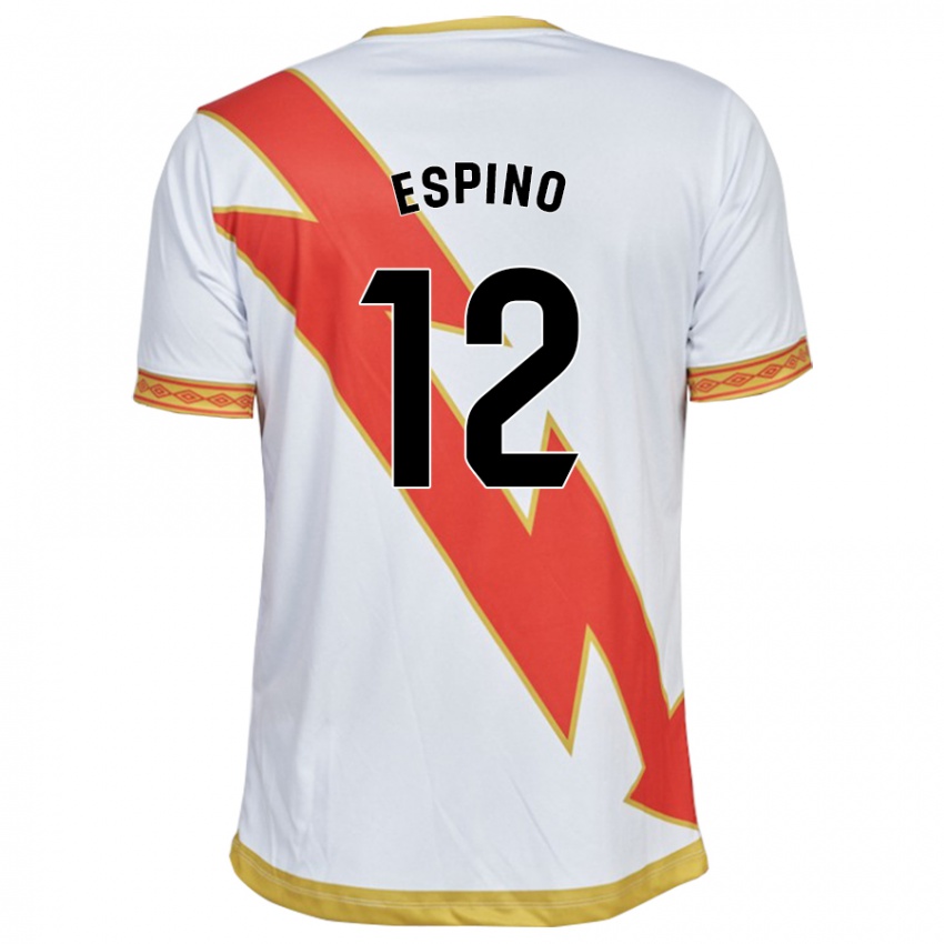 Hombre Camiseta Alfonso Espino #12 Blanco 1ª Equipación 2023/24 La Camisa Argentina