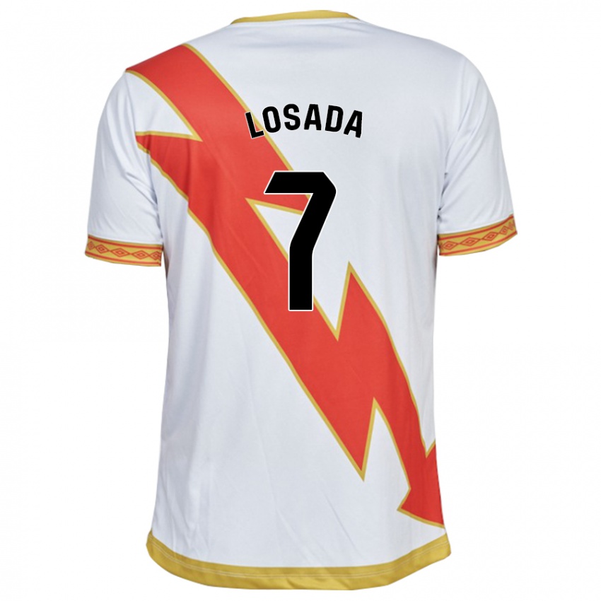Hombre Camiseta Juan Losada #7 Blanco 1ª Equipación 2023/24 La Camisa Argentina