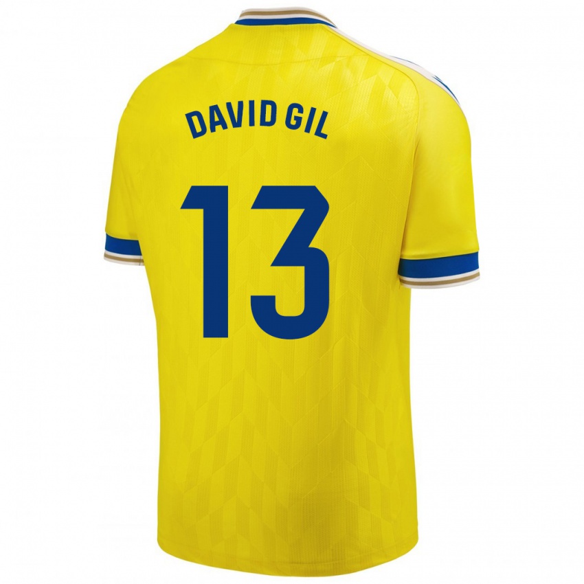 Hombre Camiseta David Gil #13 Amarillo 1ª Equipación 2023/24 La Camisa Argentina