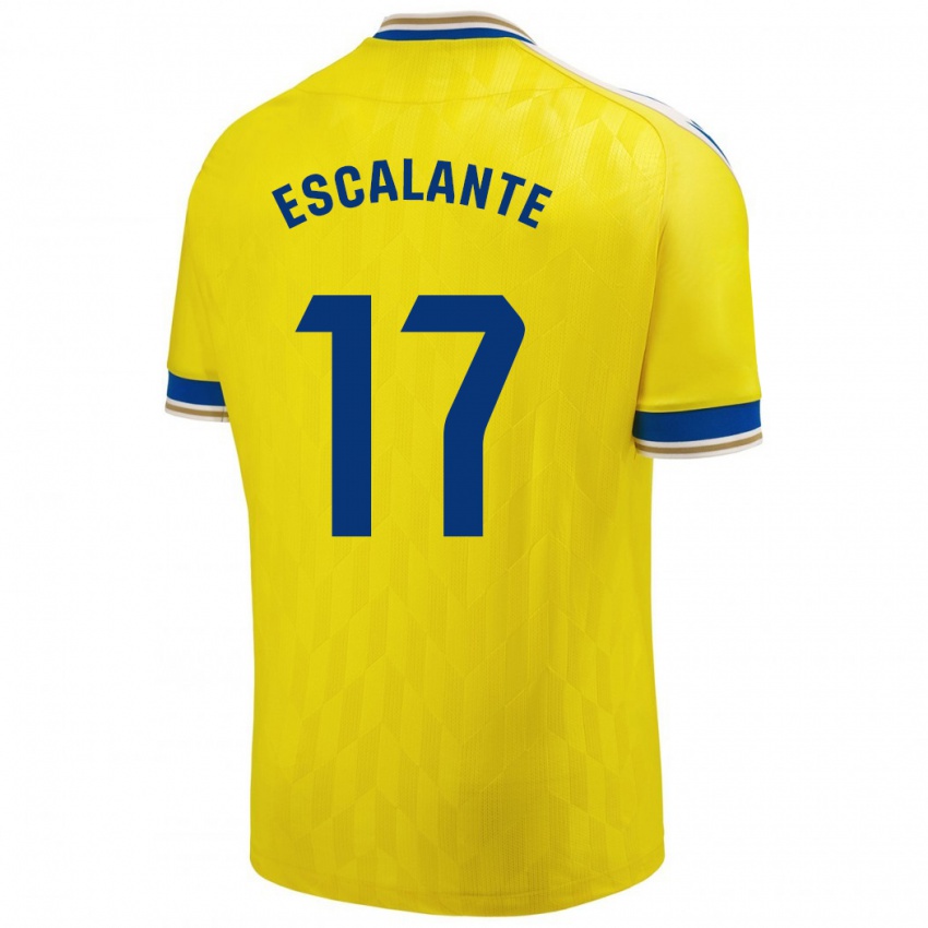 Hombre Camiseta Gonzalo Escalante #17 Amarillo 1ª Equipación 2023/24 La Camisa Argentina