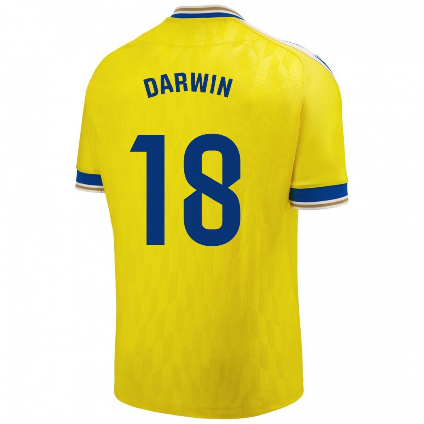 Hombre Camiseta Darwin Machís #18 Amarillo 1ª Equipación 2023/24 La Camisa Argentina