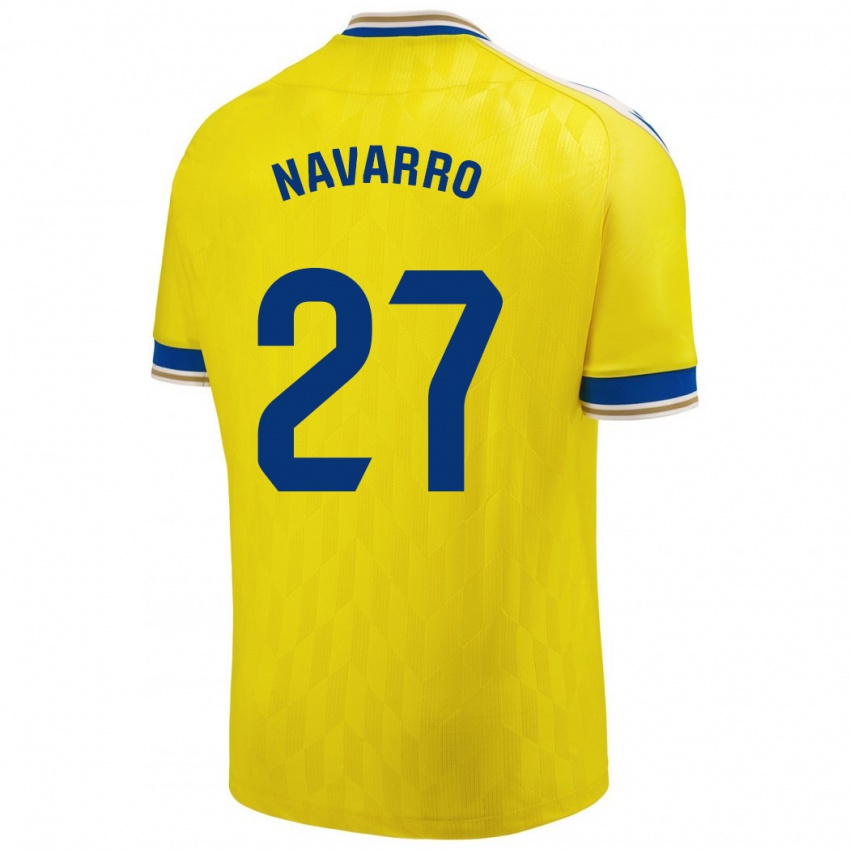 Hombre Camiseta Robert Navarro #27 Amarillo 1ª Equipación 2023/24 La Camisa Argentina