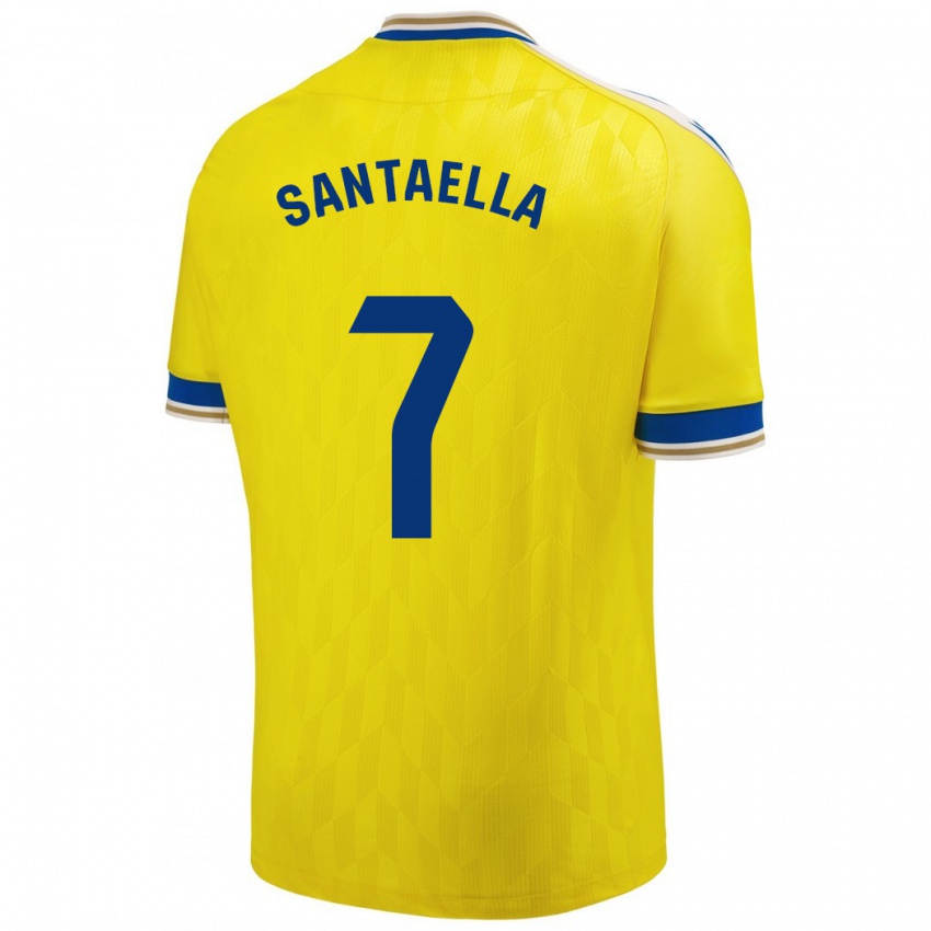 Hombre Camiseta Natalia Santaella Picón #7 Amarillo 1ª Equipación 2023/24 La Camisa Argentina