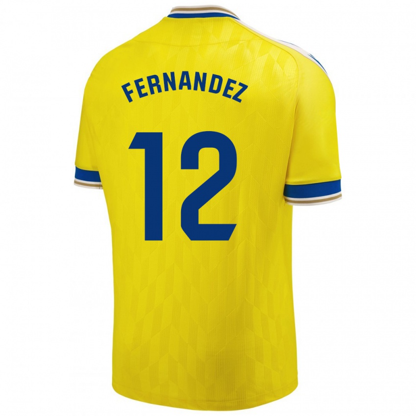 Hombre Camiseta Sandra Fernández León #12 Amarillo 1ª Equipación 2023/24 La Camisa Argentina