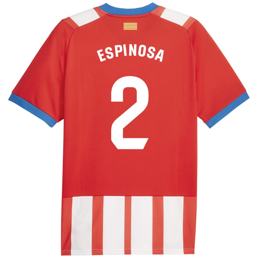 Hombre Camiseta Bernardo Espinosa #2 Rojo Blanco 1ª Equipación 2023/24 La Camisa Argentina