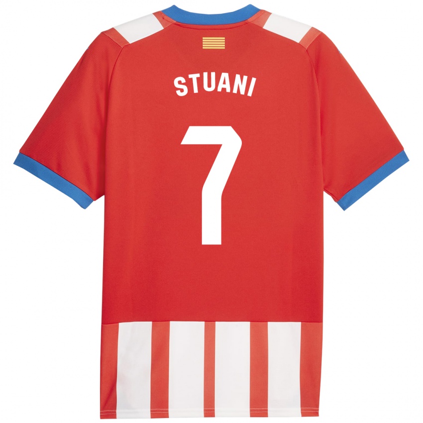 Hombre Camiseta Cristhian Stuani #7 Rojo Blanco 1ª Equipación 2023/24 La Camisa Argentina