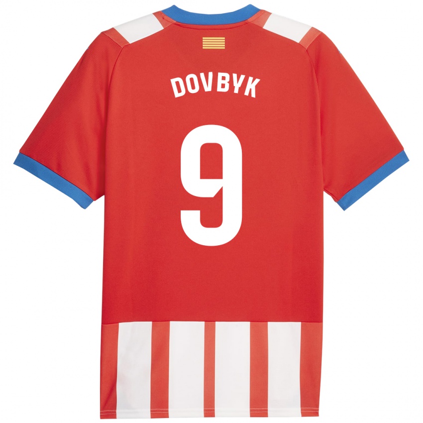Hombre Camiseta Artem Dovbyk #9 Rojo Blanco 1ª Equipación 2023/24 La Camisa Argentina