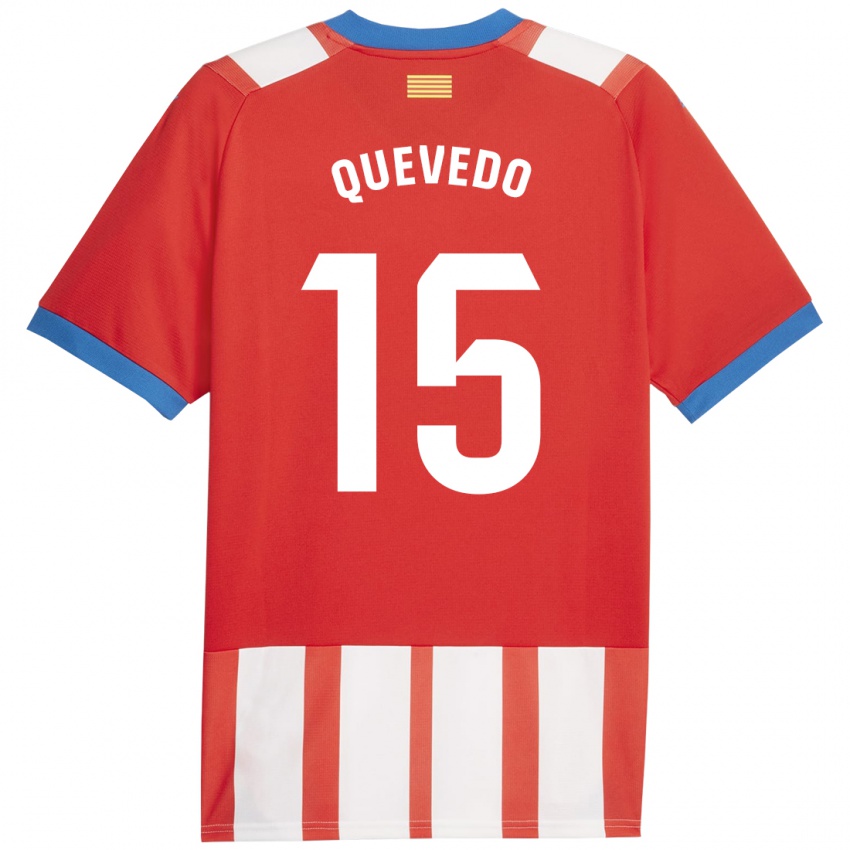 Hombre Camiseta Erik Quevedo #15 Rojo Blanco 1ª Equipación 2023/24 La Camisa Argentina