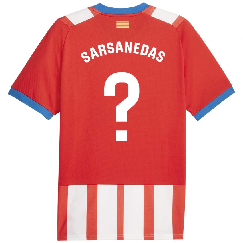 Hombre Camiseta Joao Sarsanedas #0 Rojo Blanco 1ª Equipación 2023/24 La Camisa Argentina