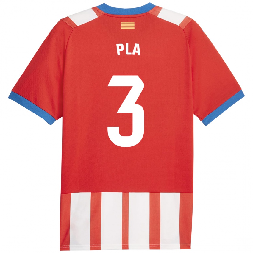 Hombre Camiseta Marta Pla #3 Rojo Blanco 1ª Equipación 2023/24 La Camisa Argentina