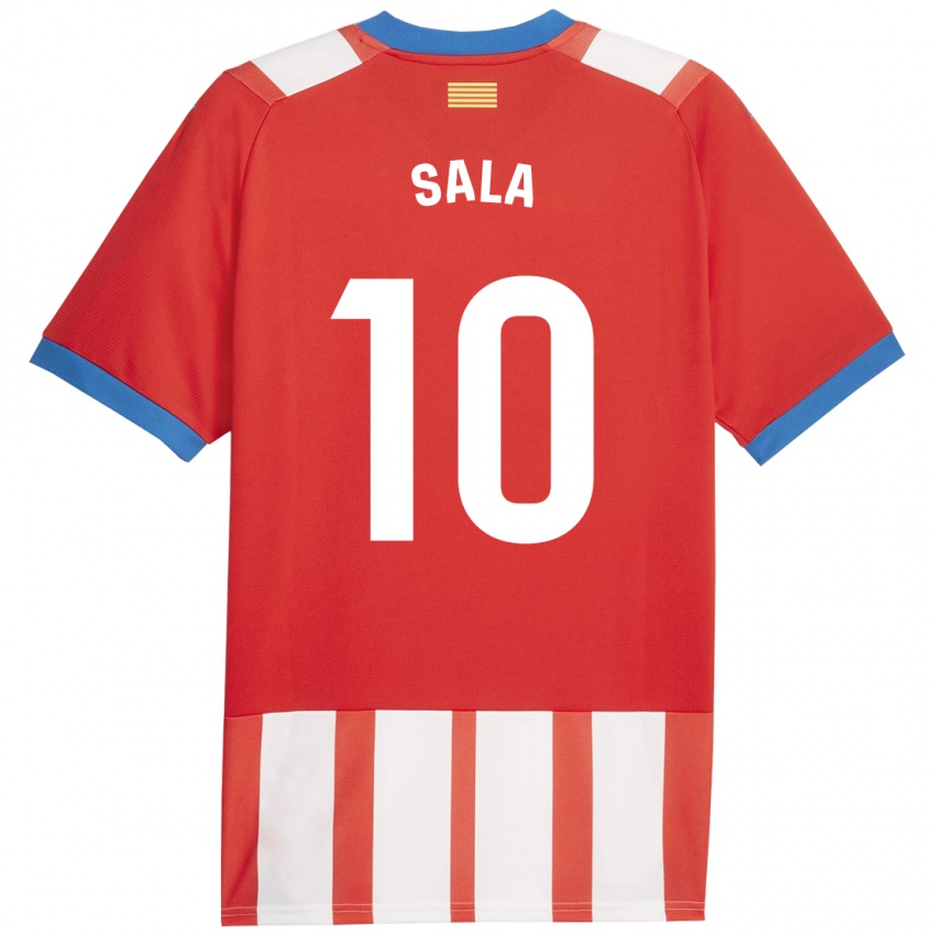 Hombre Camiseta Georgina Sala #10 Rojo Blanco 1ª Equipación 2023/24 La Camisa Argentina
