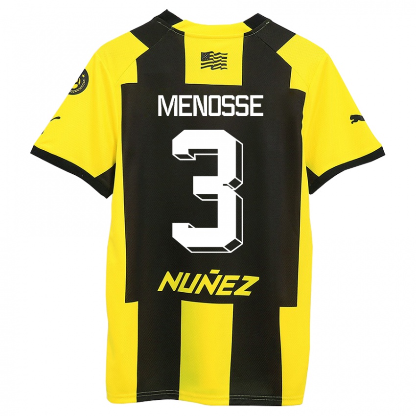 Hombre Camiseta Hernán Menosse #3 Amarillo Negro 1ª Equipación 2023/24 La Camisa Argentina