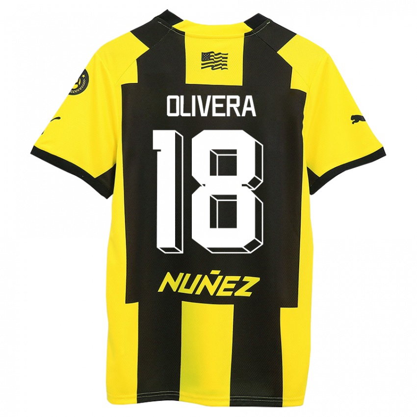 Hombre Camiseta Maximiliano Olivera #18 Amarillo Negro 1ª Equipación 2023/24 La Camisa Argentina