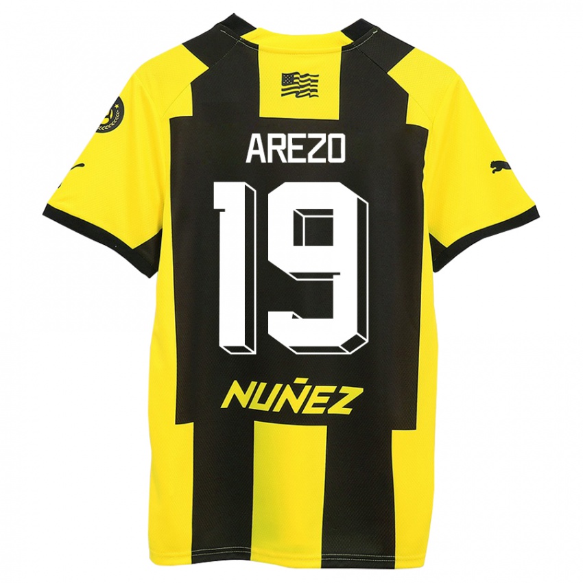 Hombre Camiseta Matías Arezo #19 Amarillo Negro 1ª Equipación 2023/24 La Camisa Argentina